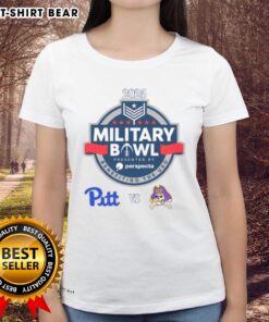 2025 Military Bowl Ladies Tee featuring Pittsburgh Panthers vs. East Carolina Pirates design, perfect for game day.