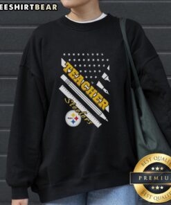 Top Pittsburgh Steelers Football X Teacher American Flag Sweatshirt featuring bold team colors and patriotic design.