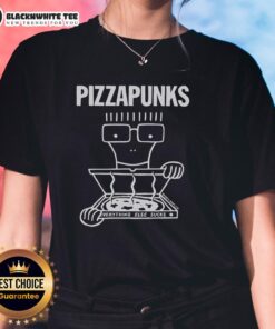 Alt Text: Top Pizza Punks Everything Else Sucks ladies tee featuring a bold graphic design for pizza lovers.