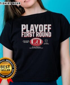 2025 CFP Winner Alabama Crimson Tide ladies tee showcasing team pride for the top playoff first round.