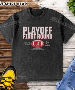 Alabama Crimson Tide 2025 CFP Winner washed t-shirt, perfect for fans celebrating the top playoff first round victory.