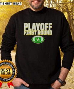 Top Playoff First Round Oregon Ducks 2025 CFP Winner Sweatshirt featuring team colors and logo for fans and supporters.