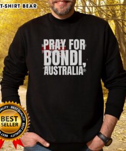 Top Pray For Bondi Australia Flag Sweatshirt featuring a vibrant design, perfect for casual wear and beach lovers.