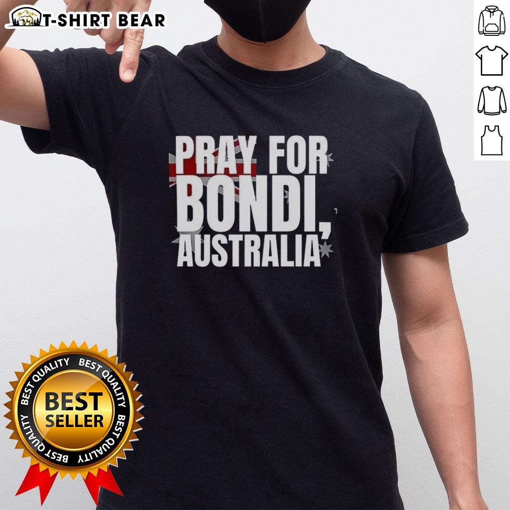 Top Pray For Bondi Australia Flag T Shirt Top Pray For Bondi Australia Flag T-Shirt featuring a vibrant design of the Australian flag, perfect for beach lovers.