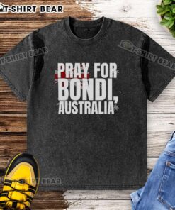Top Pray for Bondi Australia Flag washed t-shirt, featuring vibrant colors and a stylish design perfect for beach lovers.
