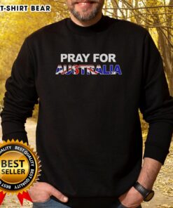 Top Pray For Bondi Australia Letter Flag Sweatshirt featuring vibrant design and cozy fit for casual wear.