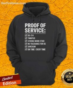 Top Proof of Service DD 214 Tinnitus Hoodie featuring military-inspired design and comfortable fit for veterans.