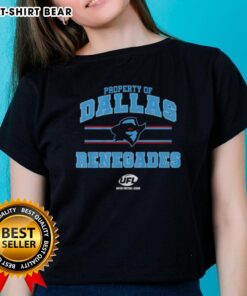 Alt Text: Dallas Renegades UFL logo on a stylish ladies tee, perfect for fans of the United Football League.