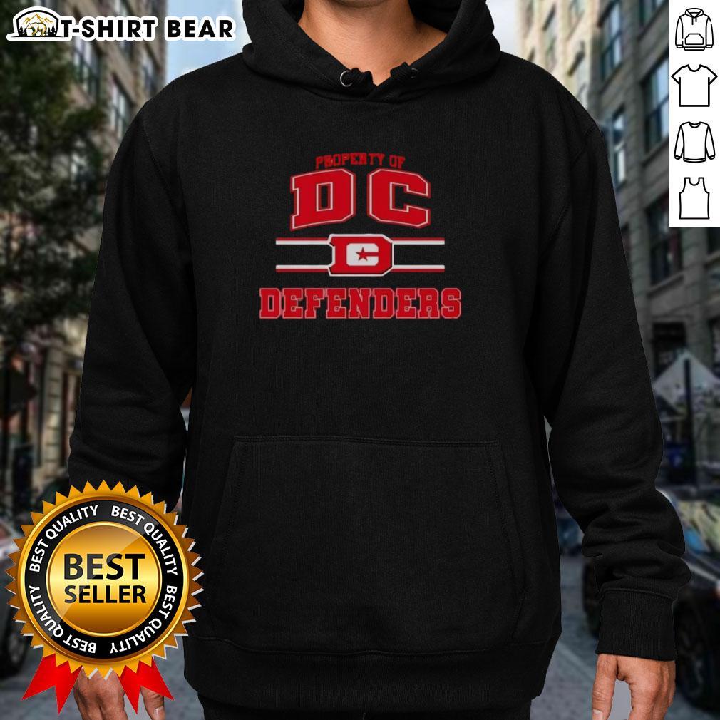 Top Property Of Dc Defenders Ufl Logo Hoodie DC Defenders UFL logo hoodie showcasing vibrant team colors and design, perfect for fans of the DC Defenders.