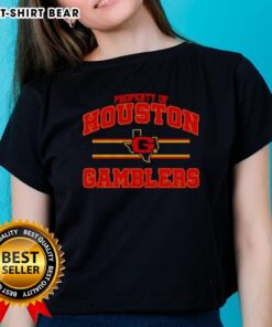 Top Property of Houston Gamblers UFL logo on a stylish ladies tee, perfect for fans of the United Football League.