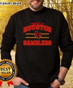 Houston Gamblers UFL logo sweatshirt showcasing vibrant design, perfect for fans of the team and stylish sportswear.