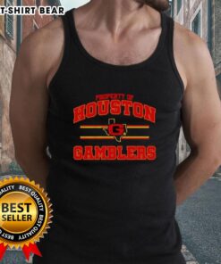Alt Text: Houston Gamblers UFL logo tank top featuring vibrant colors and bold branding for fans and sports enthusiasts.