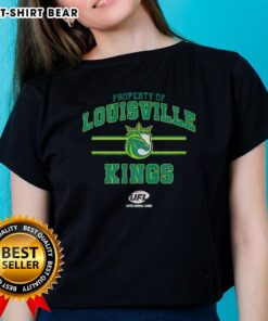 Alt Text: Top Property of Louisville Kings UFL Logo Ladies Tee featuring vibrant team colors and stylish design.