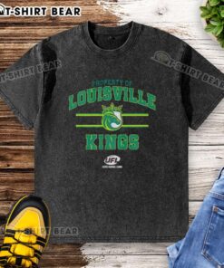 Alt Text: Top Property of Louisville Kings UFL logo washed t-shirt featuring a vintage design, perfect for fans and collectors.