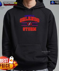 Orlando Storm UFL Logo Hoodie showcasing the team's emblem on a stylish design, perfect for fans and supporters.