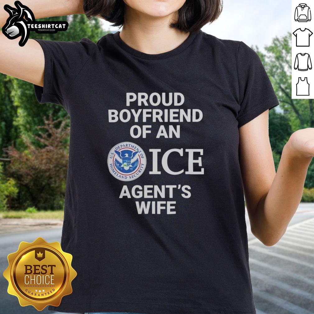 top-proud-boyfriend-of-an-ice-agents-wife-ladies-tee Top Proud Boyfriend of an Ice Agent's Wife Ladies Tee featuring stylish graphics and a comfortable fit for casual wear.