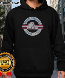 Alt Text: Vintage Quebec Nordiques surround hoodie featuring team colors and logo, perfect for hockey fans and collectors.