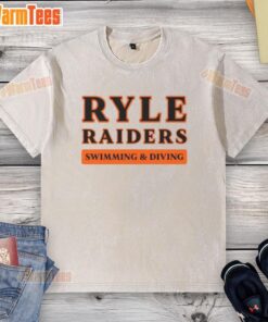 Alt Text: Top Ryle Raiders Swimming Diving washed t-shirt design featuring team colors and logo for swim enthusiasts.