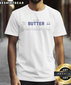 Top Salted Butter Net Wt Grade AA T-Shirt featuring a playful butter graphic on a soft fabric, perfect for food lovers.