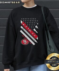 Alt Text: Stylish Top San Francisco 49ers football sweatshirt featuring an American flag design for teachers and fans.