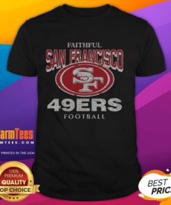 Top San Francisco 49ers head-on T-shirt featuring bold team logo and vibrant colors, perfect for fans and collectors.