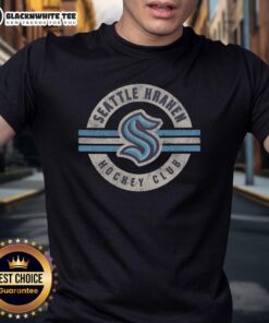 Alt Text: Stylish Top Seattle Kraken Surround T-Shirt featuring vibrant team colors and logo, perfect for fans and casual wear.