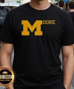 Top Sherrone Moore Michigan Football T-Shirt featuring bold graphics and the team's colors, perfect for fans.