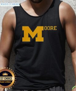Top Sherrone Moore Michigan Football tank top featuring vibrant team colors and logo, perfect for game day wear.