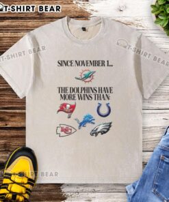 Miami Dolphins celebrate their impressive winning streak since November 1, outpacing washed t-shirt sales in popularity.