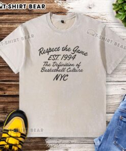 Alt Text: Top Slam Respect The Game Est 1994 letter washed t-shirt showcasing basketball culture and style.