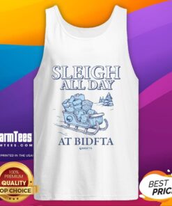 Stylish BidFTA tank top featuring 'Top Sleigh All Day' design, perfect for holiday cheer and festive wear.