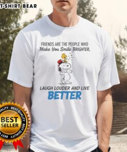 Top Snoopy Friends T-Shirt featuring a cheerful design that promotes joy, laughter, and better living with friends.