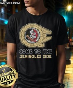 Top Star Wars Florida State Seminoles side T-shirt featuring iconic characters in vibrant colors and team logo design.