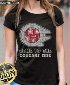 Top Star Wars Come to the Houston Cougars Side Ladies Tee featuring a stylish design for fans of both franchises.