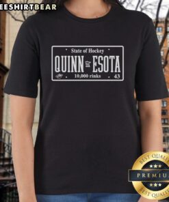 Top State of Hockey Quinn Esota ladies tee showcasing a stylish design for hockey fans and enthusiasts.