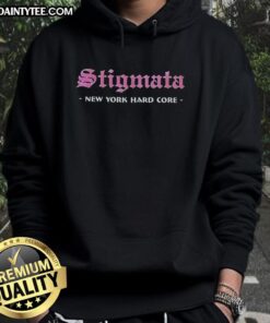 Top Stigmata New York Hard Core Hoodie featuring bold graphic design and comfortable fit, perfect for streetwear enthusiasts.