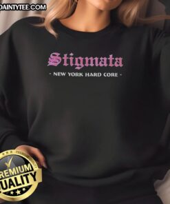 Top Stigmata New York Hardcore sweatshirt featuring bold graphic design, perfect for fans of hardcore music and streetwear.