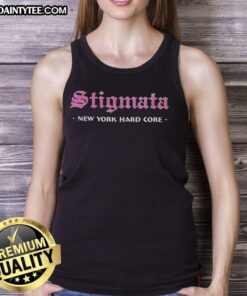 Top Stigmata New York Hard Core Tank Top featuring bold graphic design, perfect for fans of hardcore music and streetwear.