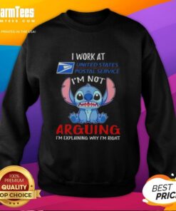 Top Stitch USPS sweatshirt with 'I'm not arguing, I'm explaining why I'm right' text, perfect for postal service fans.