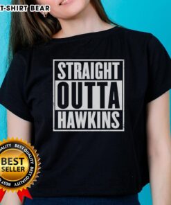 Top Straight Outta Hawkins Stranger Things Ladies Tee featuring a stylish design for fans of the hit series.