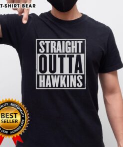 Top Straight Outta Hawkins Stranger Things T-Shirt featuring retro design and bold graphics inspired by the hit series.
