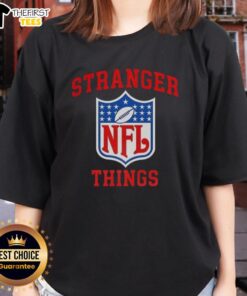 Top Stranger Things X NFL Logo Ladies Tee featuring a stylish design perfect for fans of both series and sports.