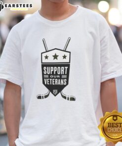 Top Support Our Veterans USA NHL T-Shirt featuring patriotic design and team logo to honor veterans.