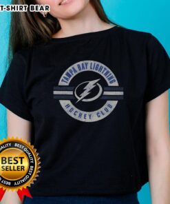 Top Tampa Bay Lightning Surround Ladies Tee featuring vibrant team colors and logo, perfect for fans and casual wear.