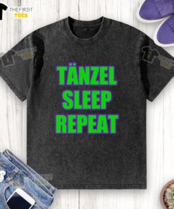 Top Tanzel Sleep Repeat washed t-shirt in soft fabric, perfect for casual wear and comfortable lounging.