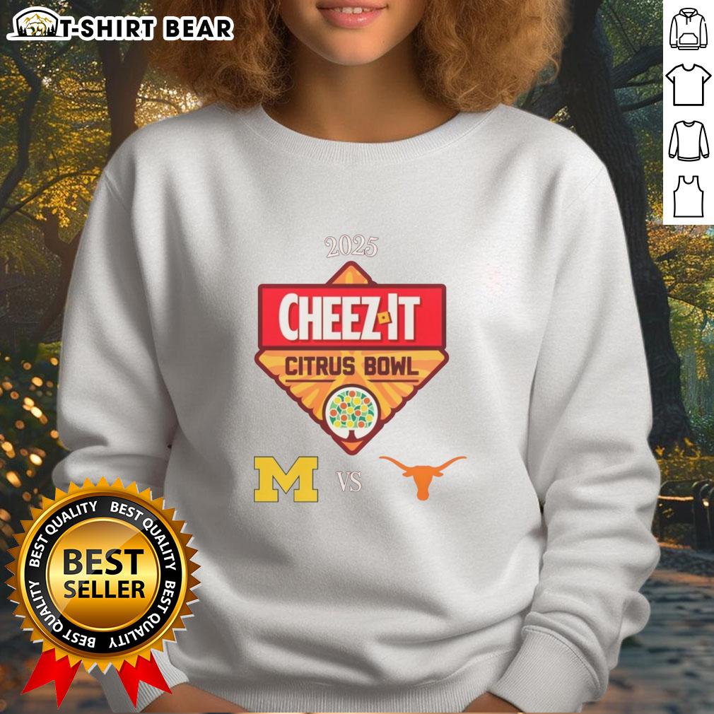 Top Texas Longhorns Michigan Wolverines Vs 2025 Citrus Bowl Sweatshirt Texas Longhorns vs Michigan Wolverines 2025 Citrus Bowl sweatshirt featuring team logos and vibrant colors.