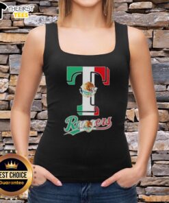 Top Texas Rangers baseball tank top featuring a vibrant Mexican flag design, perfect for fans and summer outings.