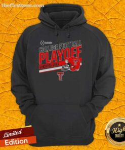 Top Texas Tech Red Raiders 2025 CFB Playoff stripe football helmet hoodie in vibrant team colors and stylish design.