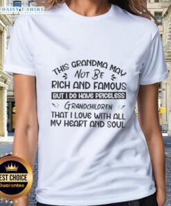 Top This Grandma Tee featuring a heartfelt message about loving priceless grandchildren, perfect for proud grandmothers.
