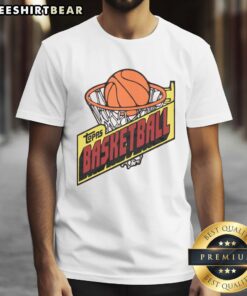 Alt Text: Vintage Top Topps Basketball 1981 T-Shirt featuring classic design and retro colors, perfect for sports enthusiasts.